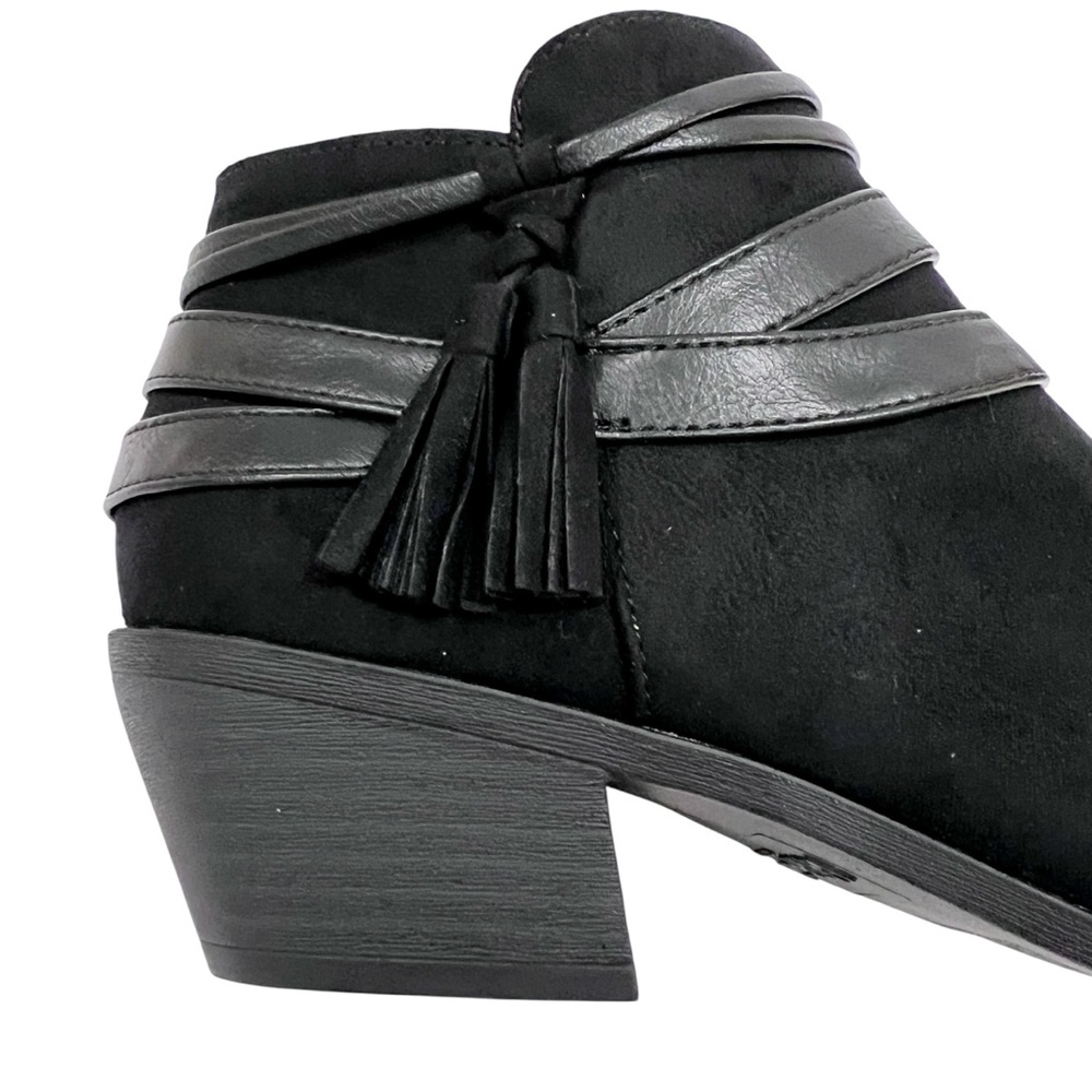 LifeStride Paloma Faux Suede Western Ankle Boots Zipper Black 9.5W Wide NEW - Picture 12 of 15